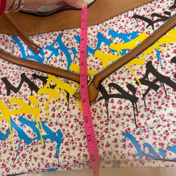 L.A.M.B. Gwen Stefani Y2K VTG Ditzy Floral Graffiti Hobo Grandvale Handbag - Picture 11 of 16